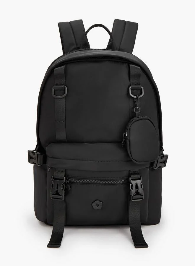 Missy Solid Tactical Backpack With Detachable Pouch