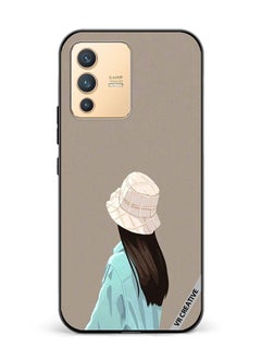 Protective Case Cover For Vivo V23 5G Brown Hat Girl Design Multicolour