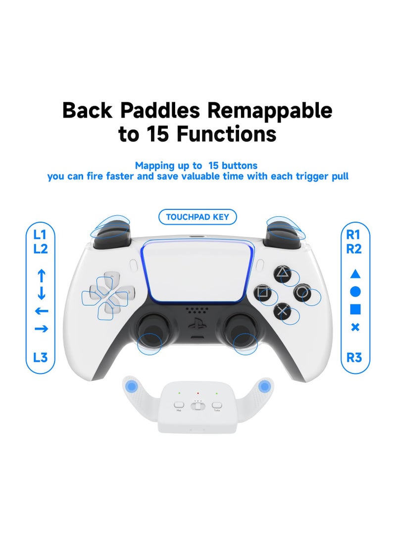 KASTWAVE Programmable Back Paddles for PS5 Controller, RISE 2.0 Remap Kit for PS5 Controller BDM-010/020/-030, Upgrade 2 Back Buttons Paddle Support Mapping, Auto Turbo, Combo Function(White) - Image 4