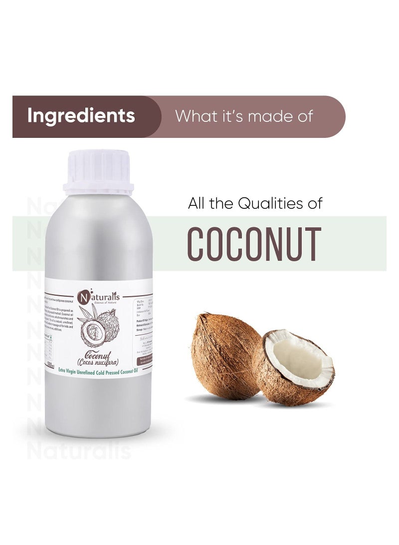 Naturalis Essence Of Nature Extra Virgin Unrefined Cold Pressed Coconut Oil For Skin Hair 500ml - Image 2