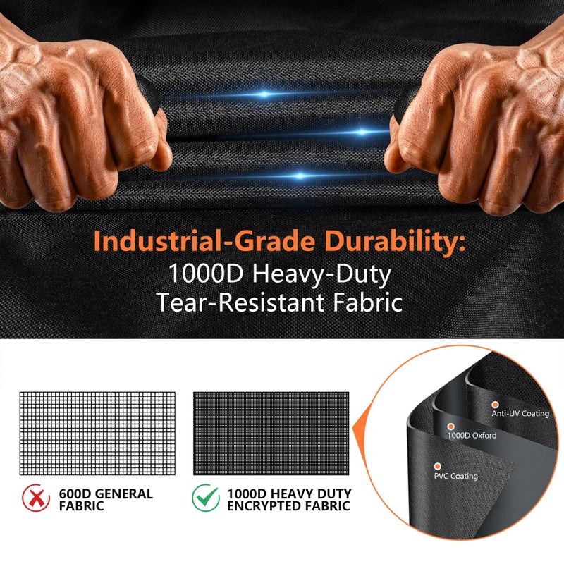 GuardKove [Upgraded 1000D Heavy Duty Fabric]Grill Cover for Traeger Pro 34/780 Series, Waterproof Wood Pellet Smoker Cover, Tear & Fade Resistant with Buckle,Zipper, for Treager Pro 34/780/Texas 34, Z Grills700 - Image 4