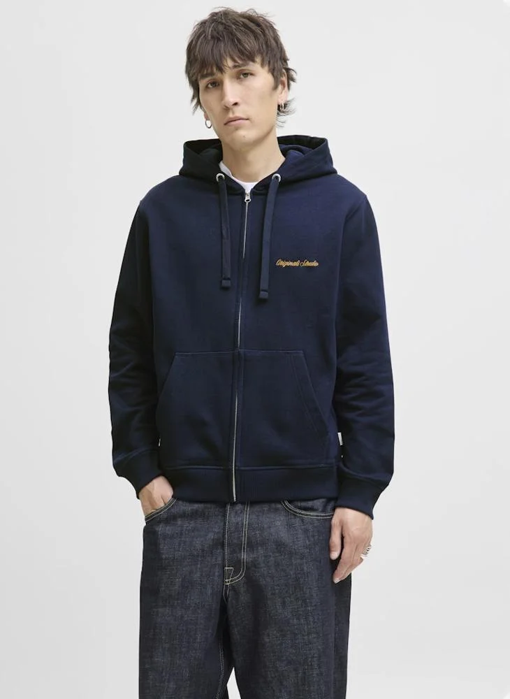 جاك اند جونز Logo Zip Through Hoodie