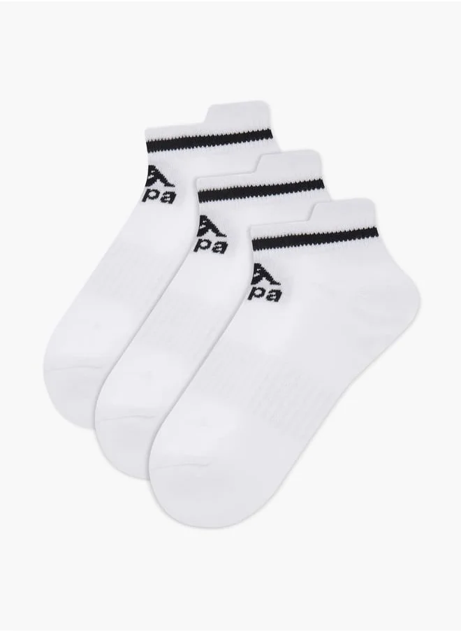 Kappa Logo Print Ankle Length Socks - Set of 3