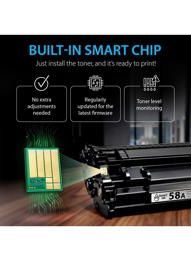 Smart Ink Compatible Toner Cartridge Replacement (with CHIP) for HP 58A CF258A 58X CF258X 58 (2 Black Pack) to use with HP Laserjet Pro M404n M404dn M404dw MFP M428fdw M428fdn M428dw Printers - Image 4
