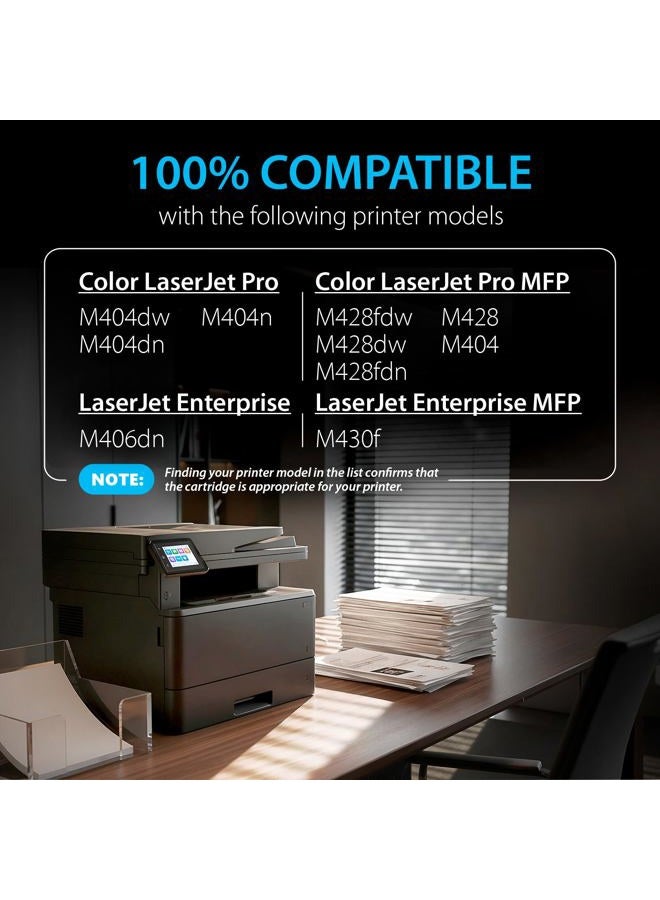 Smart Ink Compatible Toner Cartridge Replacement (with CHIP) for HP 58A CF258A 58X CF258X 58 (2 Black Pack) to use with HP Laserjet Pro M404n M404dn M404dw MFP M428fdw M428fdn M428dw Printers - Image 2