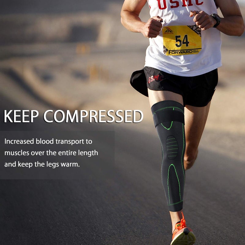 SKDK Full Leg Sleeves Long Compression Leg Sleeve Knee Sleeves Protect Leg, for Man Women Basketball, Arthritis Cycling Sport Football, Reduce Varicose Veins and Swelling of Legs - Image 2