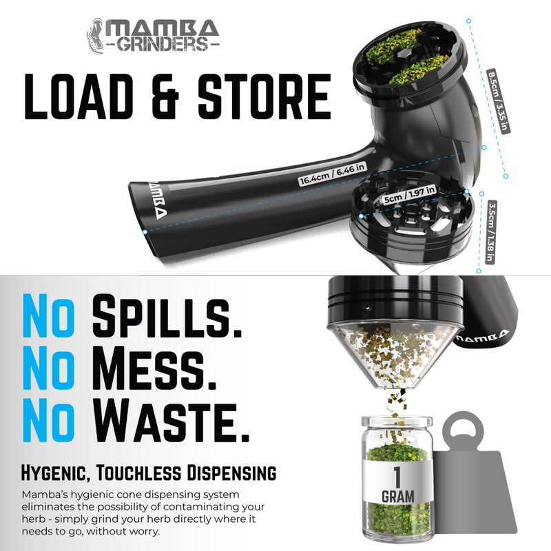 Mamba Grinder Electric Spice Grinders. Easy to Load One-Handed Use 1g USB Rechargeable Mill - Image 3