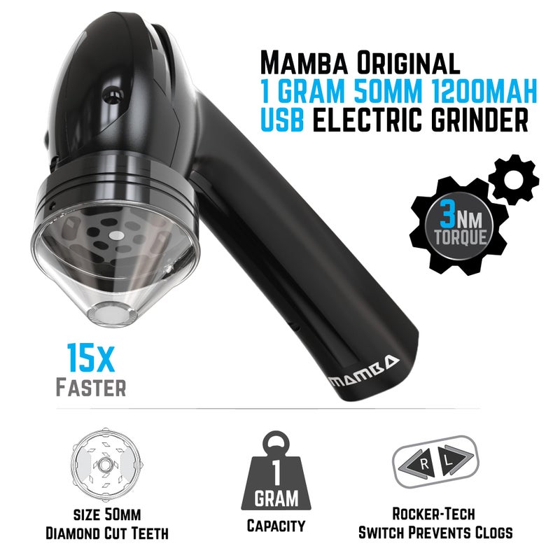 Mamba Grinder Electric Spice Grinders. Easy to Load One-Handed Use 1g USB Rechargeable Mill - Image 2