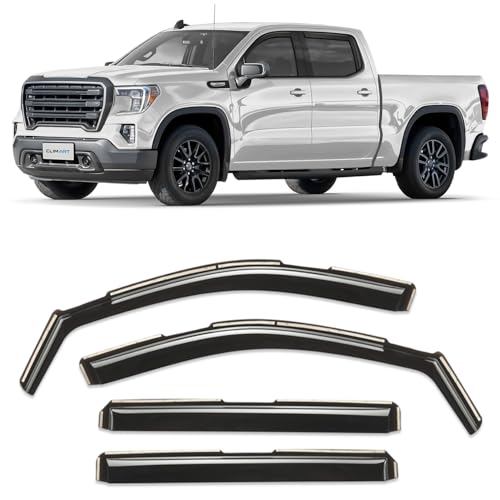 حراس المطر المتينين بشكل لا يصدق من CLIM ART لقمرات GMC Sierra 1500 2019-2025 الأصلية