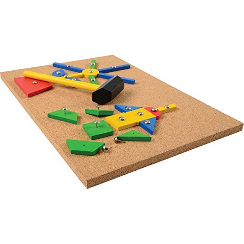 Constructive Playthings Hammer and Nail Pattern Puzzle with Cork Board Multicolor - Image 4