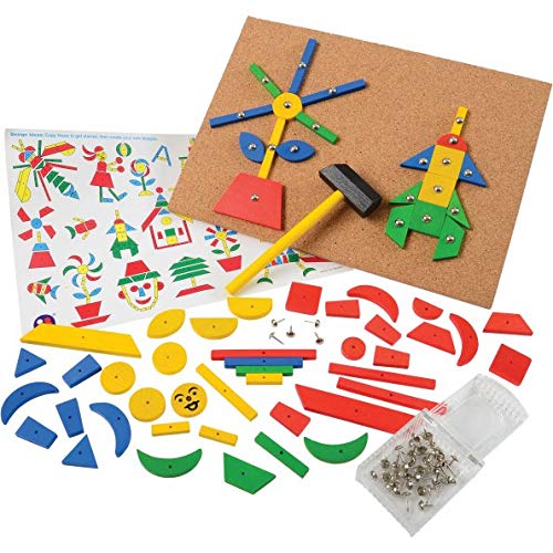Constructive Playthings Hammer and Nail Pattern Puzzle with Cork Board Multicolor - Image 1