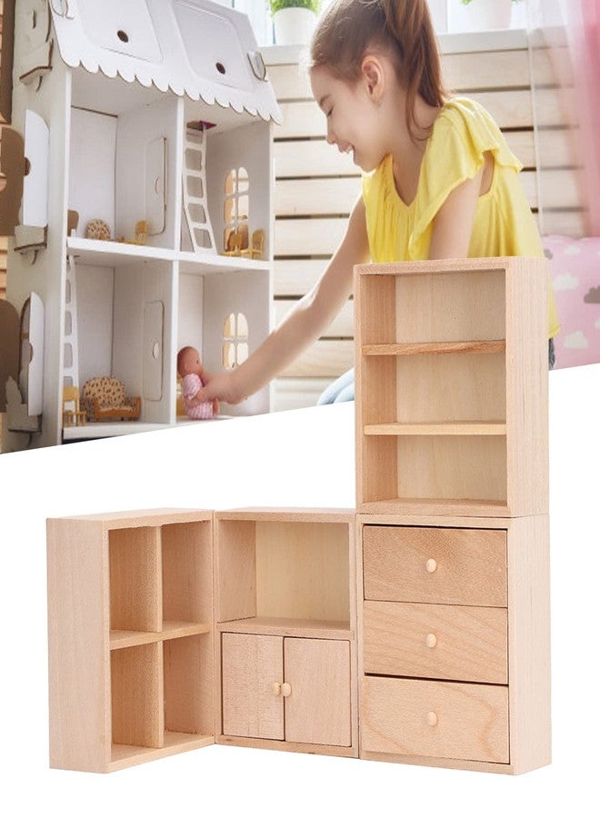 KUIDAMOS Doll House Cabinet Set, Lifelike Miniature Cabinet Dollhouse Furniture 1 12 Scale Miniature Kitchen Set Doll House Accessories for Dolls House Furniture Antique - Image 2