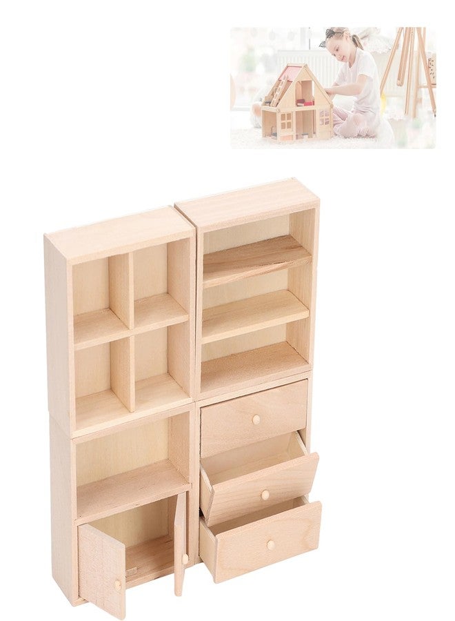 KUIDAMOS Doll House Cabinet Set, Lifelike Miniature Cabinet Dollhouse Furniture 1 12 Scale Miniature Kitchen Set Doll House Accessories for Dolls House Furniture Antique - Image 1