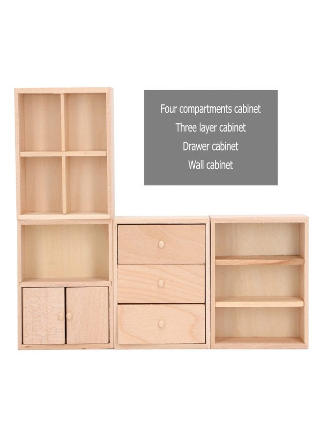KUIDAMOS Doll House Cabinet Set, Lifelike Miniature Cabinet Dollhouse Furniture 1 12 Scale Miniature Kitchen Set Doll House Accessories for Dolls House Furniture Antique - Image 5