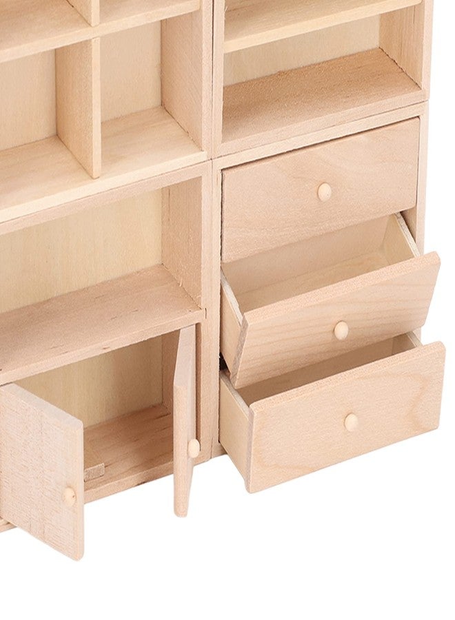 KUIDAMOS Doll House Cabinet Set, Lifelike Miniature Cabinet Dollhouse Furniture 1 12 Scale Miniature Kitchen Set Doll House Accessories for Dolls House Furniture Antique - Image 4