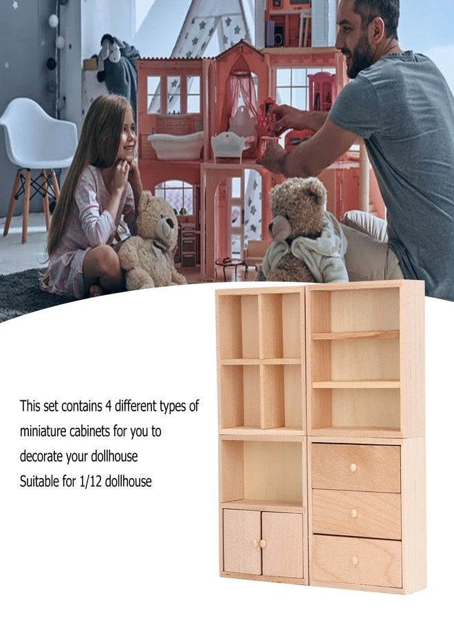 KUIDAMOS Doll House Cabinet Set, Lifelike Miniature Cabinet Dollhouse Furniture 1 12 Scale Miniature Kitchen Set Doll House Accessories for Dolls House Furniture Antique - Image 3
