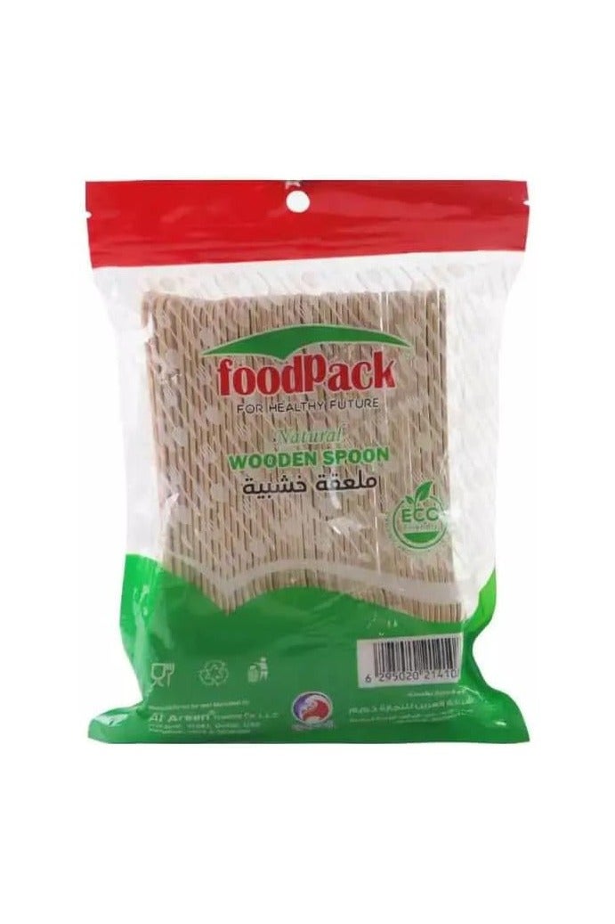 Foodpack Disposable Wooden Spoons Ecofriendly Biodegradable 6 inch Spoons- 50pcs