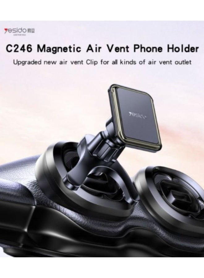 Yesido C246 Free Rotating Angle Upgraded Airvent Clip Stably Standing Magnetic Air Vent Phone Holder. - Image 5