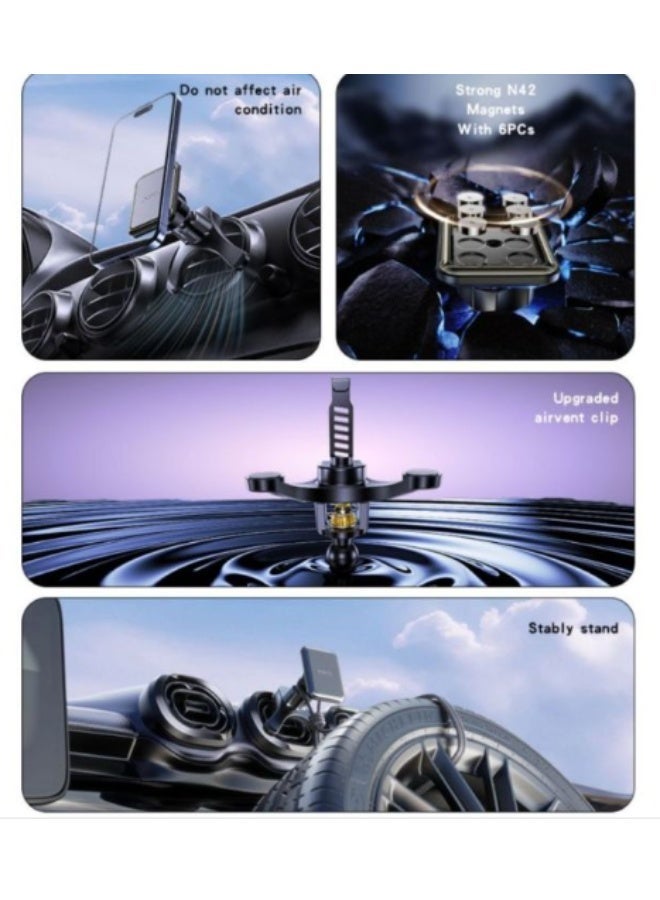 Yesido C246 Free Rotating Angle Upgraded Airvent Clip Stably Standing Magnetic Air Vent Phone Holder. - Image 4