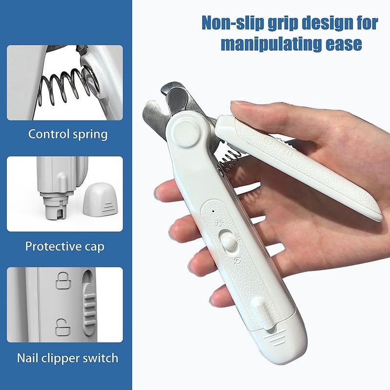 JANCOM Pet Grooming Kit Dog Nail Grinder 2-in-1 Dog Nail Trimmers Cat Nail Clipper Kit with Dual LED Lights USB Rechargeable Pet Nail Grinder for Small Medium and Large Dogs Pet Trimmer - Image 2