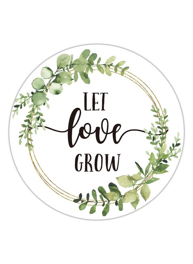 EKSPLODI 50 Let Love Grow Favor Stickers - 2 Inch Greenery Wedding Favor Stickers for Succulents, Wedding Favors, Bridal Shower Favor Tags, Baby Shower Party. - Image 1