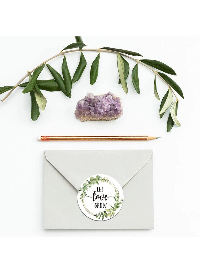 EKSPLODI 50 Let Love Grow Favor Stickers - 2 Inch Greenery Wedding Favor Stickers for Succulents, Wedding Favors, Bridal Shower Favor Tags, Baby Shower Party. - Image 2