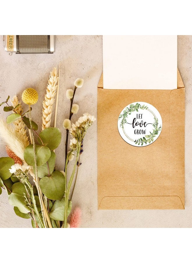 EKSPLODI 50 Let Love Grow Favor Stickers - 2 Inch Greenery Wedding Favor Stickers for Succulents, Wedding Favors, Bridal Shower Favor Tags, Baby Shower Party. - Image 4
