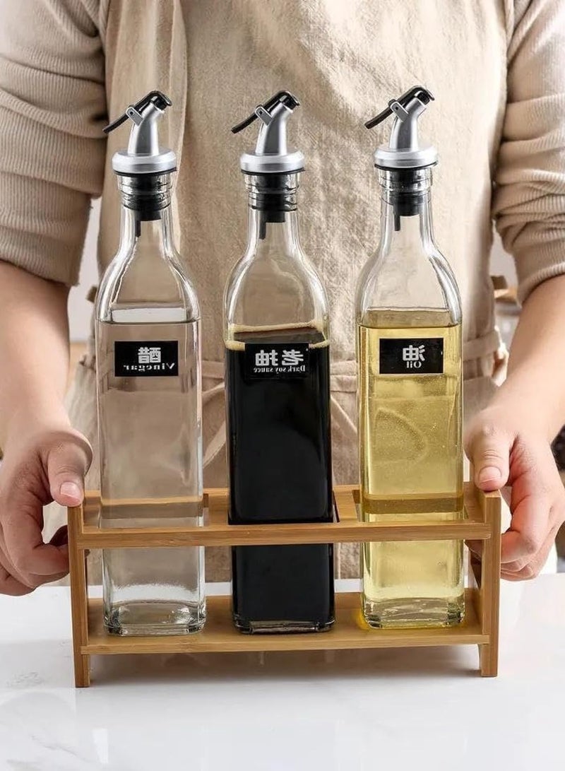 Set of 2 multi-coloured oil and vinegar bottles, 2x250ml - Image 2