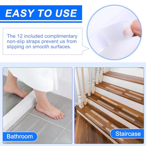 Gotega 2 Pack 12 Inch Grab Bars for Bathtubs and Showers, Anti Slip Handicap Grab Bars for Shower, Safety Bath & Toilet Rail for Elderly Senior, Shower Handle Disability Assist Bathroom Handrail - Image 3