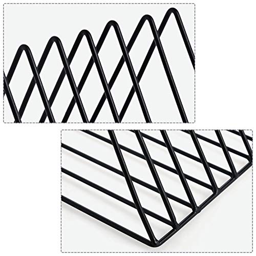 XINFULL 4 Pack Triangle File Storage Holder Racks Iron Desktop Magazine Organizer Metal Newspapers Folders for Office Table Desk Bookshelf Home Decoration, Black - Image 3