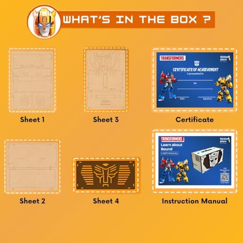 ThinkerPlace Transformer Acoustic Speaker DIY Kit | Build, Learn & Play | STEM Toy for Kids Age 6+ | Sound Learning Kit with Transformers Design | Fun Educational Game - Image 5