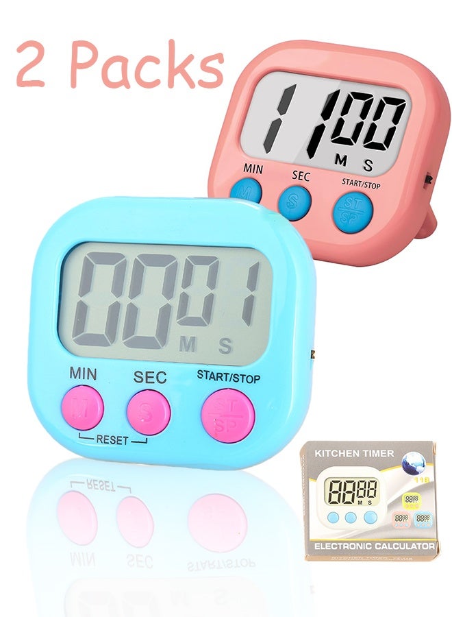Children's and Teacher's Classroom Timers (2-Pack) - Digital Timers, Blue and Pink - Image 1
