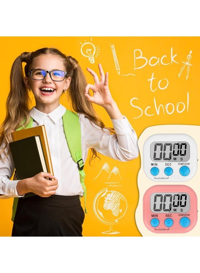 Children's and Teacher's Classroom Timers (2-Pack) - Digital Timers, Blue and Pink - Image 5