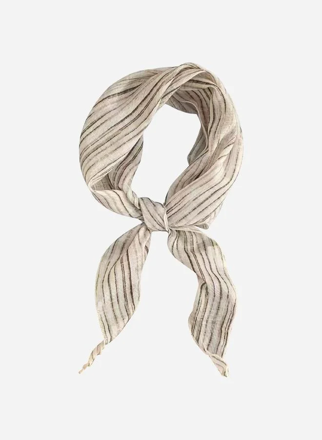 Styli Striped Pattern Mesh Scarf