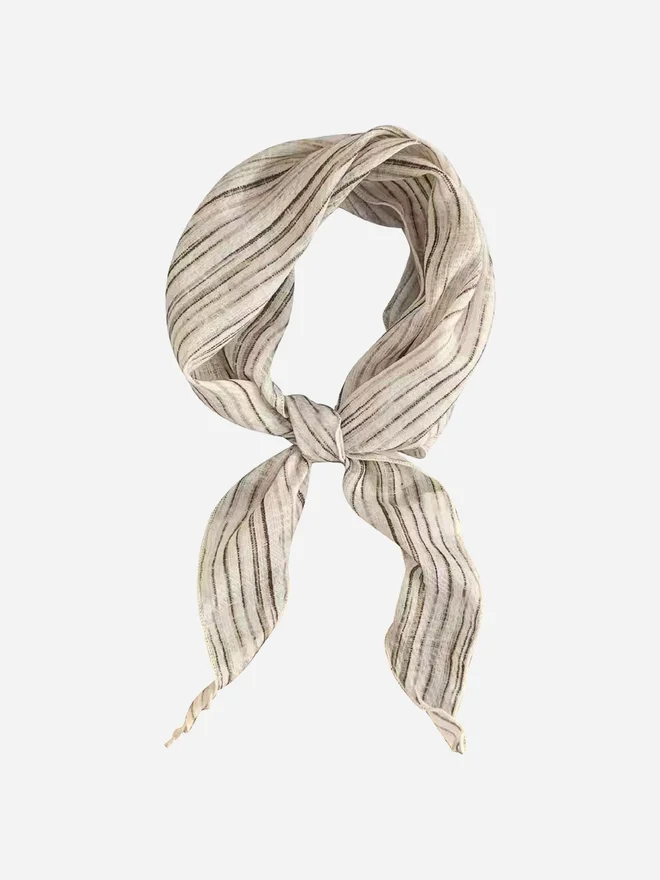Striped Pattern Mesh Scarf