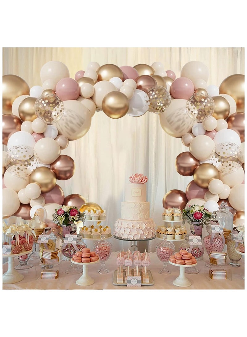 Retro Pink Balloons Garland Arch Kit,Rose Gold Balloon Garland Kit with Dusty Pink Balloon,Pastel Nude Balloon,Cream Apricot Balloonsfor Baby Shower,Birthday Party Decoration,Wedding,Anniversary - Image 3