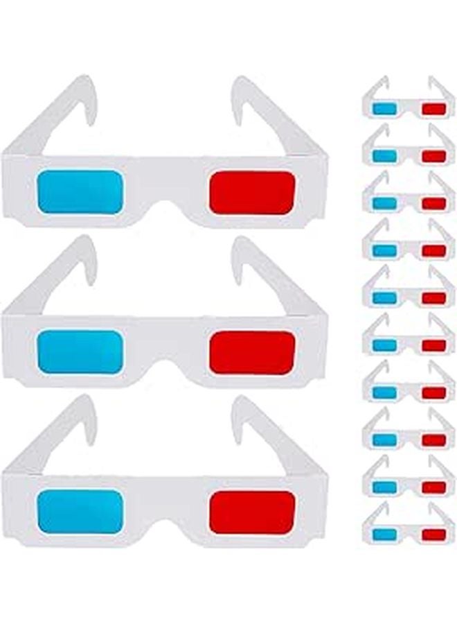 Red Blue Anaglyph 3D Paper Glasses 200pcs Lightweight Disposable Cardboard Eyewear For Movies Theater Gaming - Image 1