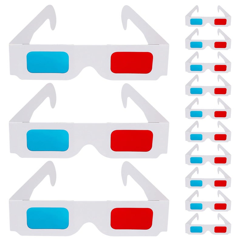 Red Blue Anaglyph 3D Paper Glasses 200pcs Lightweight Disposable Cardboard Eyewear For Movies Theater Gaming - Image 2