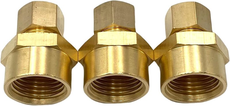 Bumugufu 3 Pcs 1/2" FNPT x 3/8" OD Compression Tube Pipe Fitting, 3/8" Tube OD to /2" Female Brass Pipe Fitting Adapters for Oil, Gas, and Non-potable Waters - Image 1