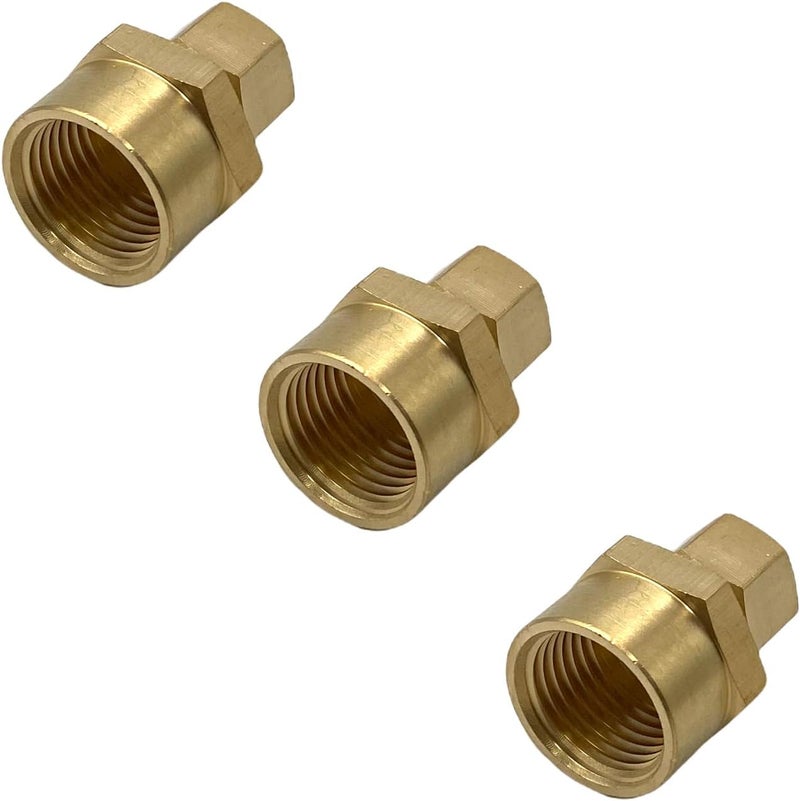 Bumugufu 3 Pcs 1/2" FNPT x 3/8" OD Compression Tube Pipe Fitting, 3/8" Tube OD to /2" Female Brass Pipe Fitting Adapters for Oil, Gas, and Non-potable Waters - Image 4