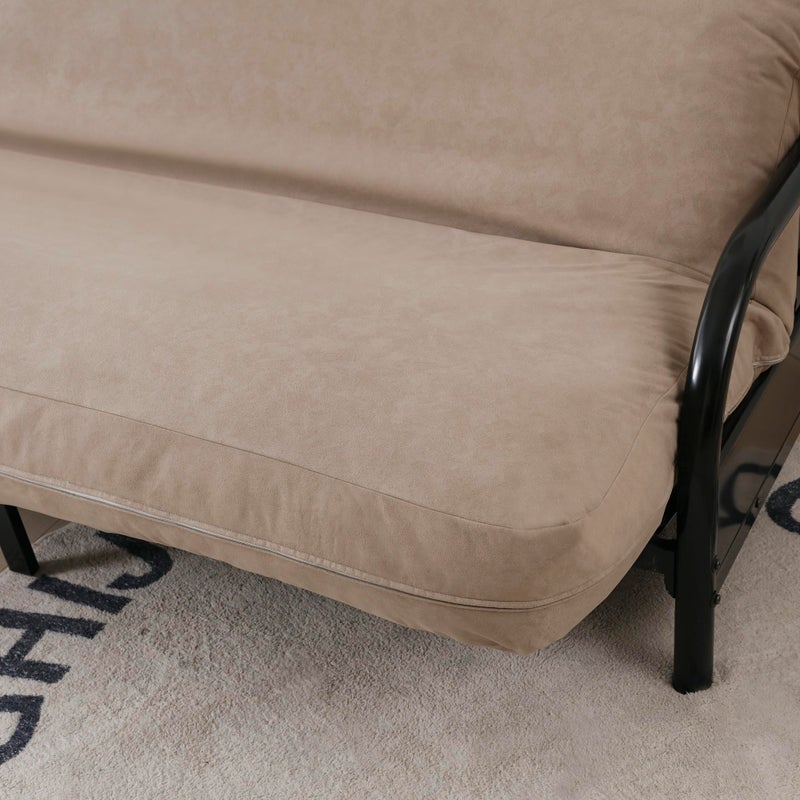 OctoRose Full Size 54x75x8 inch 3 Side Zipper Classic Soft Micro Suede Futon Cover Sofa Daybed Mattress Slipcover (Waterproof-Tan, Full Size) - Image 2