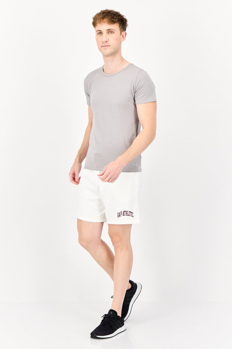 GAP Men Graphic Print Basic Shorts, White - Image 4