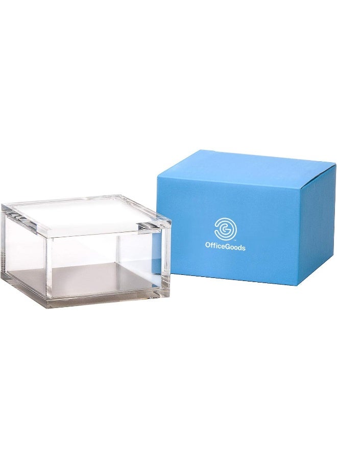 OfficeGoods Acrylic Desk Organizer wSilver Base  Functional  Elegant Odds  Ends Box for Display or Storage  Perfect for Home or Office Kitchen Bathroom Vanity Curio Display  Small - Image 4