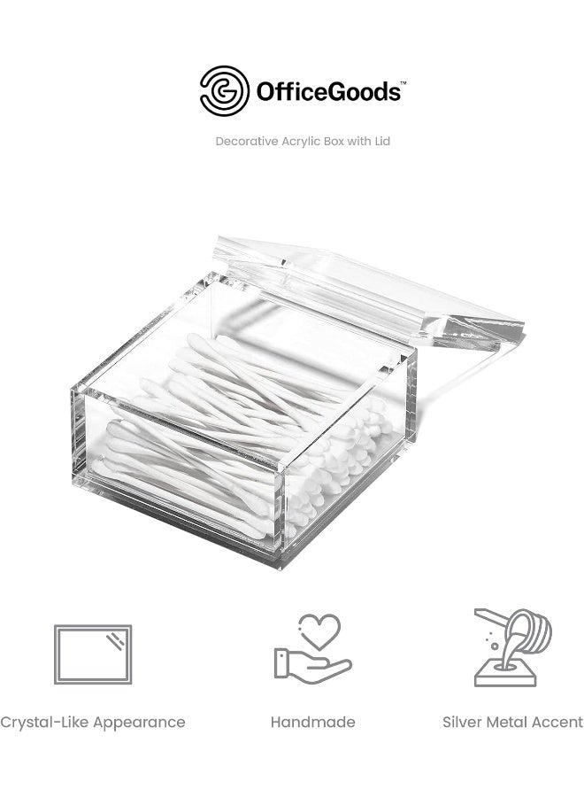 OfficeGoods Acrylic Desk Organizer wSilver Base  Functional  Elegant Odds  Ends Box for Display or Storage  Perfect for Home or Office Kitchen Bathroom Vanity Curio Display  Small - Image 3