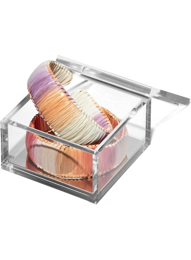 OfficeGoods Acrylic Desk Organizer wSilver Base  Functional  Elegant Odds  Ends Box for Display or Storage  Perfect for Home or Office Kitchen Bathroom Vanity Curio Display  Small - Image 2