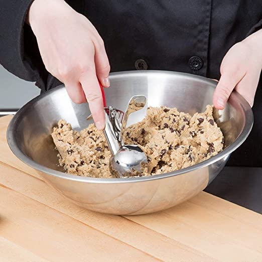 MSA MSA Stainless Steel Ice Cream Scoop Cookie Dough Scooper with Trigger Release for Watermelon Frozen Yogurt Sorbet Jelly Baking Digging Spherical Shape  - Image 3