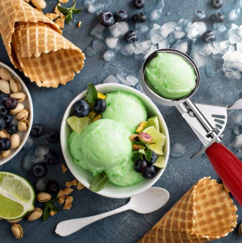 MSA MSA Stainless Steel Ice Cream Scoop Cookie Dough Scooper with Trigger Release for Watermelon Frozen Yogurt Sorbet Jelly Baking Digging Spherical Shape  - Image 5