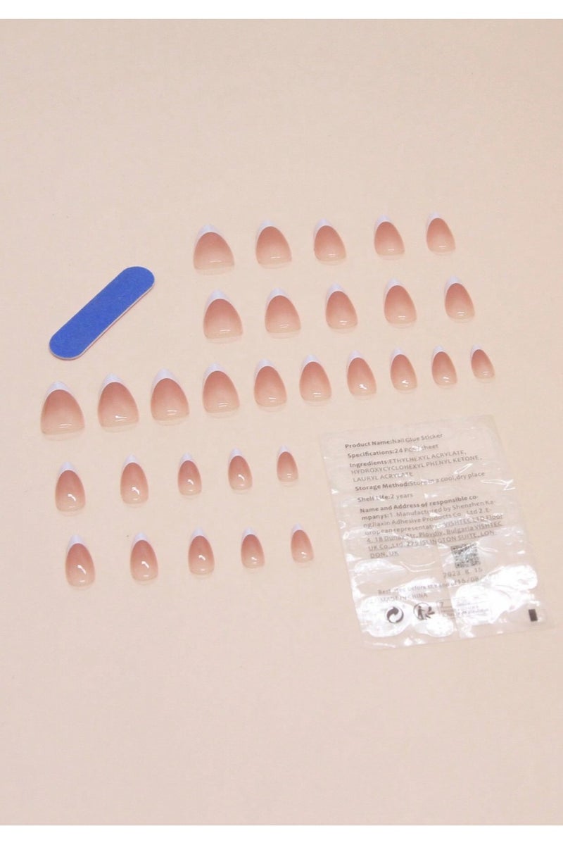 أظافر تركيب بمظهر طبيعي مع لاصق  ومبرد أظافر -30 قطعة - Image 3