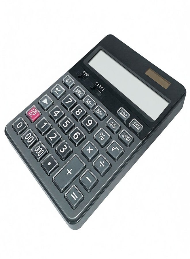 آلة حاسبة مكتبية بـ 14 رقمًا، تعمل بالطاقة الشمسية، شاشة LCD كبيرة، أزرار كبيرة، 112 خطوة، وظيفة التحقق والتصحيح، مناسبة للمكتب، المدرسة، المنزل، للأطفال، الطلاب، والمحاسبين - Image 5