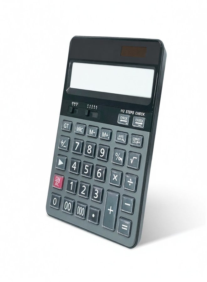 آلة حاسبة مكتبية بـ 14 رقمًا، تعمل بالطاقة الشمسية، شاشة LCD كبيرة، أزرار كبيرة، 112 خطوة، وظيفة التحقق والتصحيح، مناسبة للمكتب، المدرسة، المنزل، للأطفال، الطلاب، والمحاسبين - Image 2